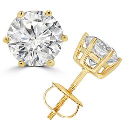 0.50 KT Donna Vero Diamante Taglio Rotondo 18K Oro Giallo Se