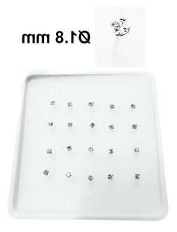 1 x Orecchino Piercing Naso Nasini Argento 925 Brillantino Z
