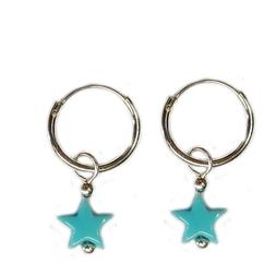 A Cerchio 12 Mm, Con Stella , Turchese, In Argento 925&permil;