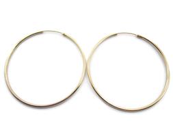 Cerchio Argento 925 Placcato Oro Giallo Di 50 Mm Tub.1,5 Mm