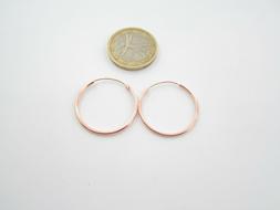 Cerchio Di 25 Mm In Argento 925 Placcato Oro Rosso Italy