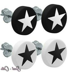 Stelle Punk Alternative Rock Skater Acciaio Inox Nero Bianco