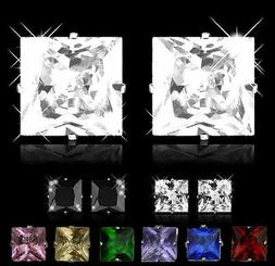 Zirconi Strass Cristallo Uomo Donna Orecchini 5 X 5 Mm