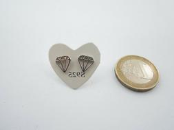 A Lobo Diamante  Di  8,5 X 8 Mm  In Argento 925 Lucido