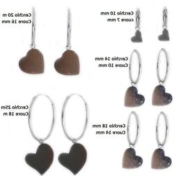 Argento 925, Cerchio Con Pendente Cuore, Donna/ragazze