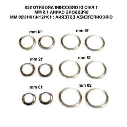 Cerchio Schiacciato, In Argento 925,canna 1.5 Mm, Da 8/ A 20