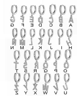 Cerchio Strass Con Iniziale Letterina Acciaio Inox Donna Arg