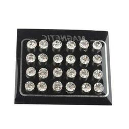 Magnetici In Metallo Argentato Per Uomo Donna Cristallo