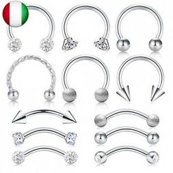 AceFun 16G Piercing Helix Orecchino Acciaio Chirurgico Pierc