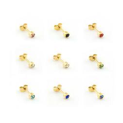 18k Placcato Oro Cristallo Zirconia Cubica Gemma Orecchio Va