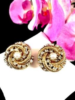 1950&rsquo;S HATTIE CARNEGIE Oro Perle Finte Cristallo Strass Sp