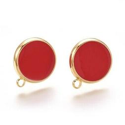 In Ottone Smaltato  13x12mm Colore Oro ,rosso