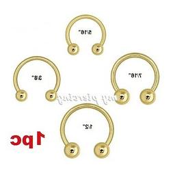 1pc. 18G 16G 14G Placcato Oro 316L Acciaio Ferro Circolare O