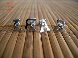 1pz Orecchino Lettera Iniziale Alfabeto Con Strass Acciaio U