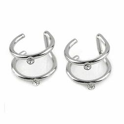 1X(Stainless Fermaglio Per Orecchino Avvolgente Con Orlo A C