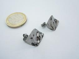 2 basi orecchini rombo 21x15 mm martellato