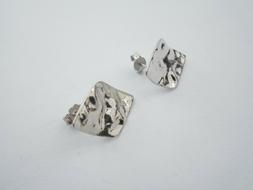 Rombo 21x15 Mm Martellato E Stropicciato Argento 925 Rodiato
