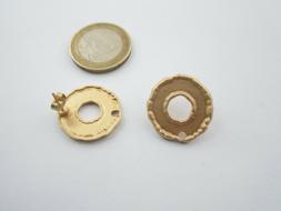 Tonde In Zama Placcato Oro Giallo Satinato Misure Diam. 20 M