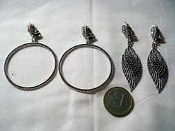 Toppa Clips No Buco Strass Bianco Metallo Argento Bigiotteri