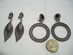 Toppa Clips No Buco Pietra Nera Metallo Argento Bigiotteria