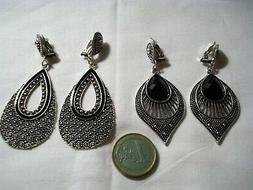 Toppa Clips No Buco Pietra Nera Metallo Argento Bigiotteria