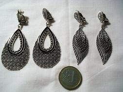 Toppa Clips No Buco Strass Bianco Metallo Argento Bigiotteri