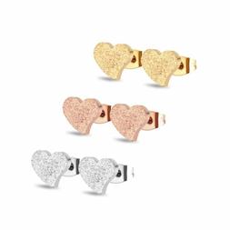 A Bottone In Acciaio Oro Rosa Giallo Placcato Argento Donna