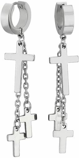 2 orecchini a cerchio con lunga pendenti