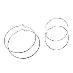 2 Paia argento 70mm / 95mm anello con anello tondo ciondola 