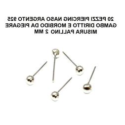 20 orecchino naso piercing nasino in argento