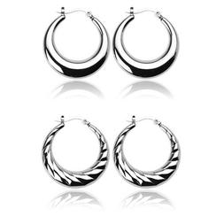 A Cerchio Grande Acciaio Inox Argento Falce Luna Tondo Paio