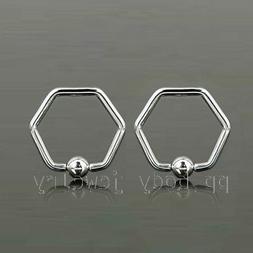 2pcs.16G 1cm 316L Chirurgico Acciaio Esagonale Captive Perli