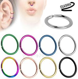 2pcs. Chirurgico Acciaio Seamless Cerchio Naso Anello Orecch