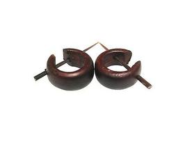 2x 0recchini semplici IN LEGNO DI COCCO marrone nero UOMO DO