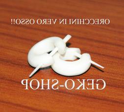 2x 0RECCHINI STILE COCCO MA IN VERO OSSO! BIANCO NERO ORECCH