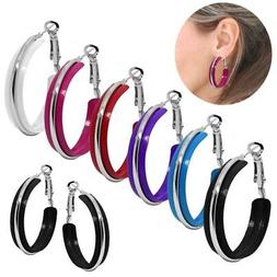 A Cerchio Con Chiusura Huggie Colore Bianco Argento