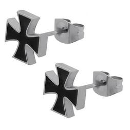 A Perno Piercing Croce Di Ferro Uomo Nero Biker &Oslash; 10 Mm Acc