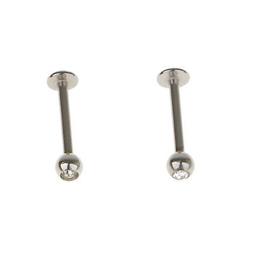 2x Strass Piercing Orecchio Cartilagine Stud Per Trago Labbr