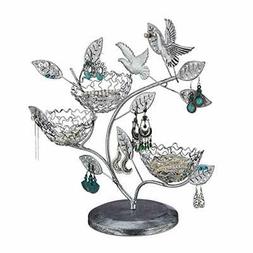 3750746-Relaxdays Albero Portagioie, 88 Fori per Orecchini, 