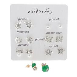 Assortiti Di Diverse Forme, Orecchini Di Cristallo E Lega,