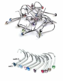 Naso Piercing Nasino In Argento 925 Brillantino Zircone 1,8 