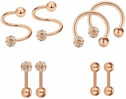 Trago Helix Piercing Acciaio 8pezzi-oro Rosa