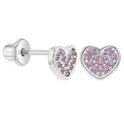 925 Argento Sterling Bambini & Bambino Zircone Cubico Cuore 