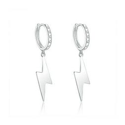 925 Argento Sterling Flash Fulmine Pendente Moda Donna Orecc
