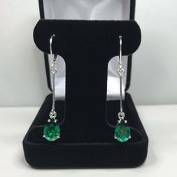 925 Argento Sterling Gemma Smeraldo Naturale Certificato 4 C