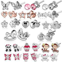925 Argento Sterling Orecchio Spina Donna Bambino Smaltato Z