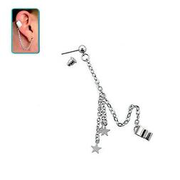 925 Argento Sterling Slave Orecchino Cartilagine Elica Cuff 