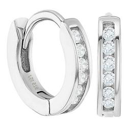 925 Argento Sterling Trasparente Cz Piccolo Cerchio Stretto 