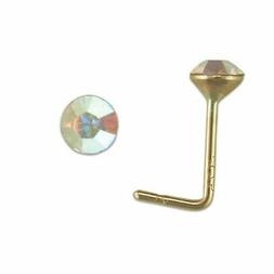 9ct Oro Brillantino Naso Ab Cristallo