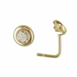 9ct Oro Brillantino Naso Incastonati Zircone Cubico